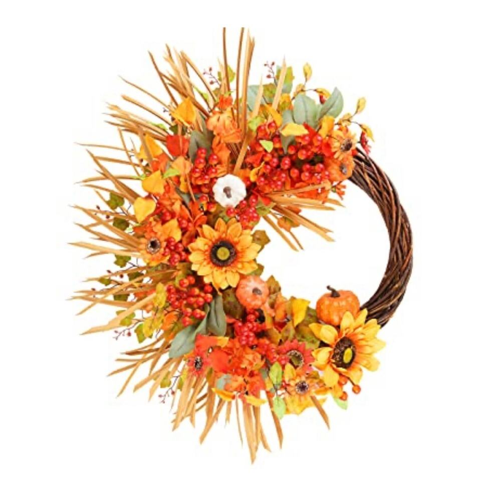 Large Fall Wreath, Fall Wreaths Inside Outside Harvest Autumn Wreath 20”